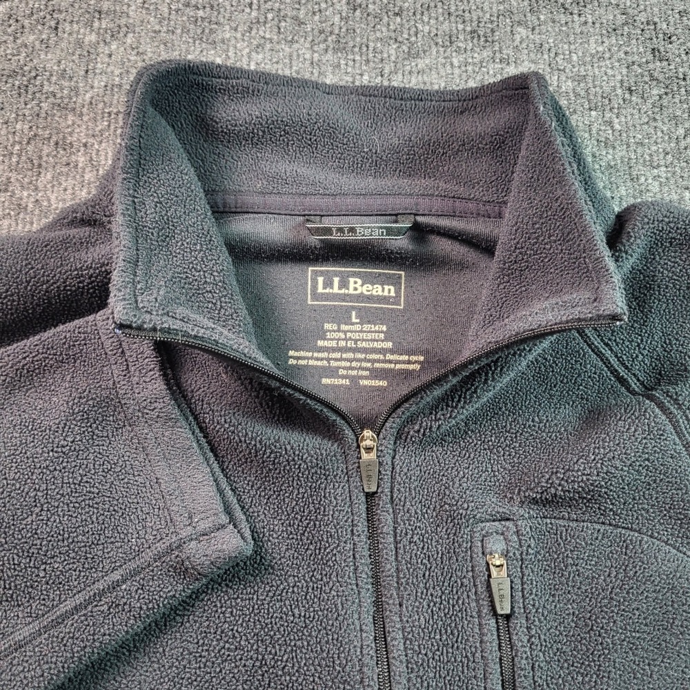 L.L.Bean Fleece Pullover  Mens‎ Large 1/4 Zip Mock Neck Gray
